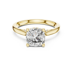 Cathedral Hidden Halo Cushion Moissanite Ring Brilliant Cut