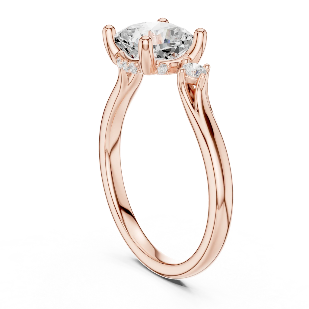 2.16 CT VVS D Color Cushion Cut Three Stone Diamond Engagement Ring