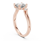 2.16 CT VVS D Color Cushion Cut Three Stone Diamond Engagement Ring