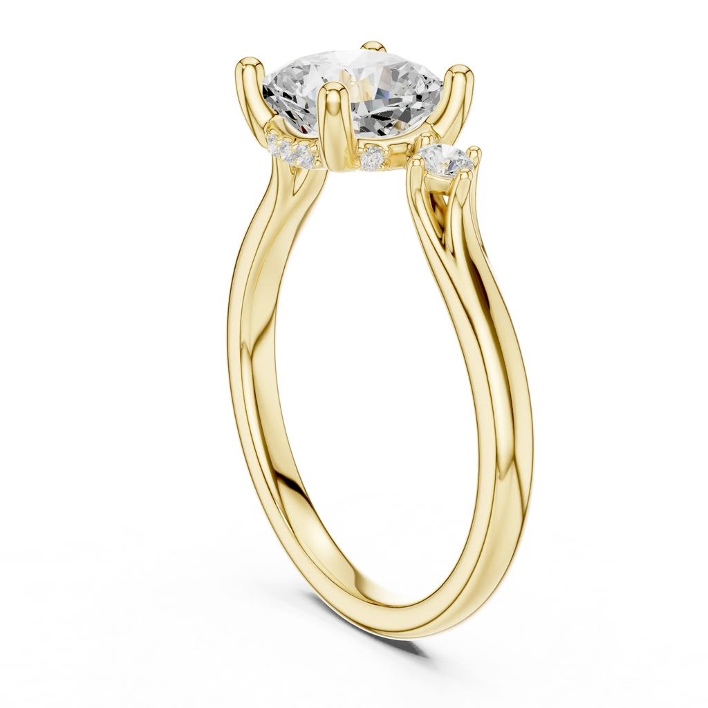 2.16 CT VVS D Color Cushion Cut Three Stone Diamond Engagement Ring