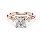 2.16 CT VVS D Color Cushion Cut Three Stone Diamond Engagement Ring