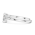 2.16 CT VVS D Color Cushion Cut Three Stone Diamond Engagement Ring