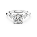 2.16 CT VVS D Color Cushion Cut Three Stone Diamond Engagement Ring