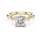 2.16 CT VVS D Color Cushion Cut Three Stone Diamond Engagement Ring