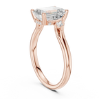 2.16 CT VVS D Color Emerald Cut Three Stone Diamond Engagement Ring