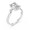 2.16 CT VVS D Color Emerald Cut Three Stone Diamond Engagement Ring