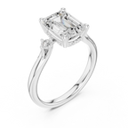 2.16 CT VVS D Color Emerald Cut Three Stone Diamond Engagement Ring