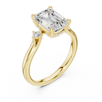 2.16 CT VVS D Color Emerald Cut Three Stone Diamond Engagement Ring