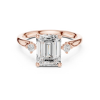 2.16 CT VVS D Color Emerald Cut Three Stone Diamond Engagement Ring