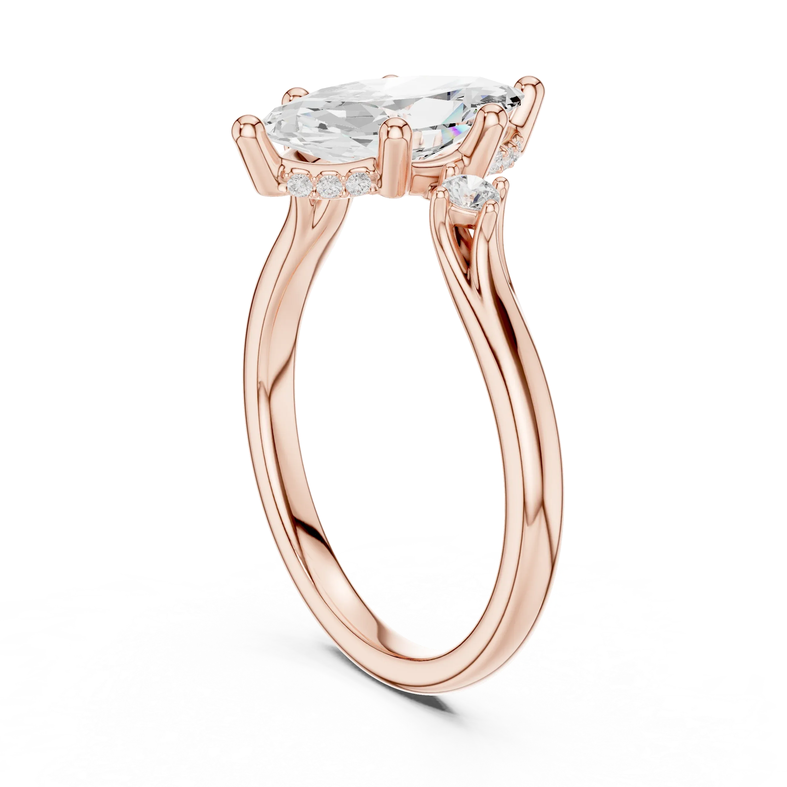 2.16 CT VVS D Color Marquise Cut Three Stone Diamond Engagement Ring