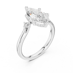 2.16 CT VVS D Color Marquise Cut Three Stone Diamond Engagement Ring