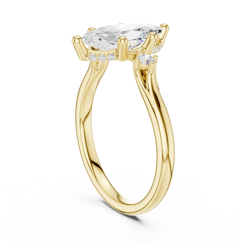 2.16 CT VVS D Color Marquise Cut Three Stone Diamond Engagement Ring