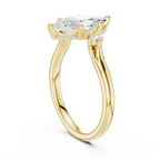 2.16 CT VVS D Color Marquise Cut Three Stone Diamond Engagement Ring