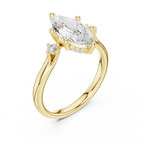 2.16 CT VVS D Color Marquise Cut Three Stone Diamond Engagement Ring