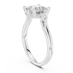 2.16 CT VVS D Color Princess Cut Three Stone Diamond Engagement Ring