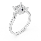 2.16 CT VVS D Color Princess Cut Three Stone Diamond Engagement Ring