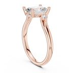 2.16 CT VVS D Color Radient Cut Three Stone Diamond Engagement Ring