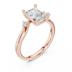 2.16 CT VVS D Color Radient Cut Three Stone Diamond Engagement Ring