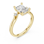 2.16 CT VVS D Color Radient Cut Three Stone Diamond Engagement Ring