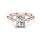 2.16 CT VVS D Color Radient Cut Three Stone Diamond Engagement Ring