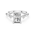 2.16 CT VVS D Color Radient Cut Three Stone Diamond Engagement Ring