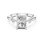 2.16 CT VVS D Color Radient Cut Three Stone Diamond Engagement Ring