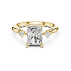 2.16 CT VVS D Color Radient Cut Three Stone Diamond Engagement Ring
