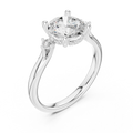 2.16 CT VVS D Color Round Cut Three Stone Diamond Engagement Ring