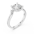 2.16 CT VVS D Color Round Cut Three Stone Diamond Engagement Ring