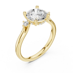 2.16 CT VVS D Color Round Cut Three Stone Diamond Engagement Ring