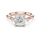 2.16 CT VVS D Color Round Cut Three Stone Diamond Engagement Ring