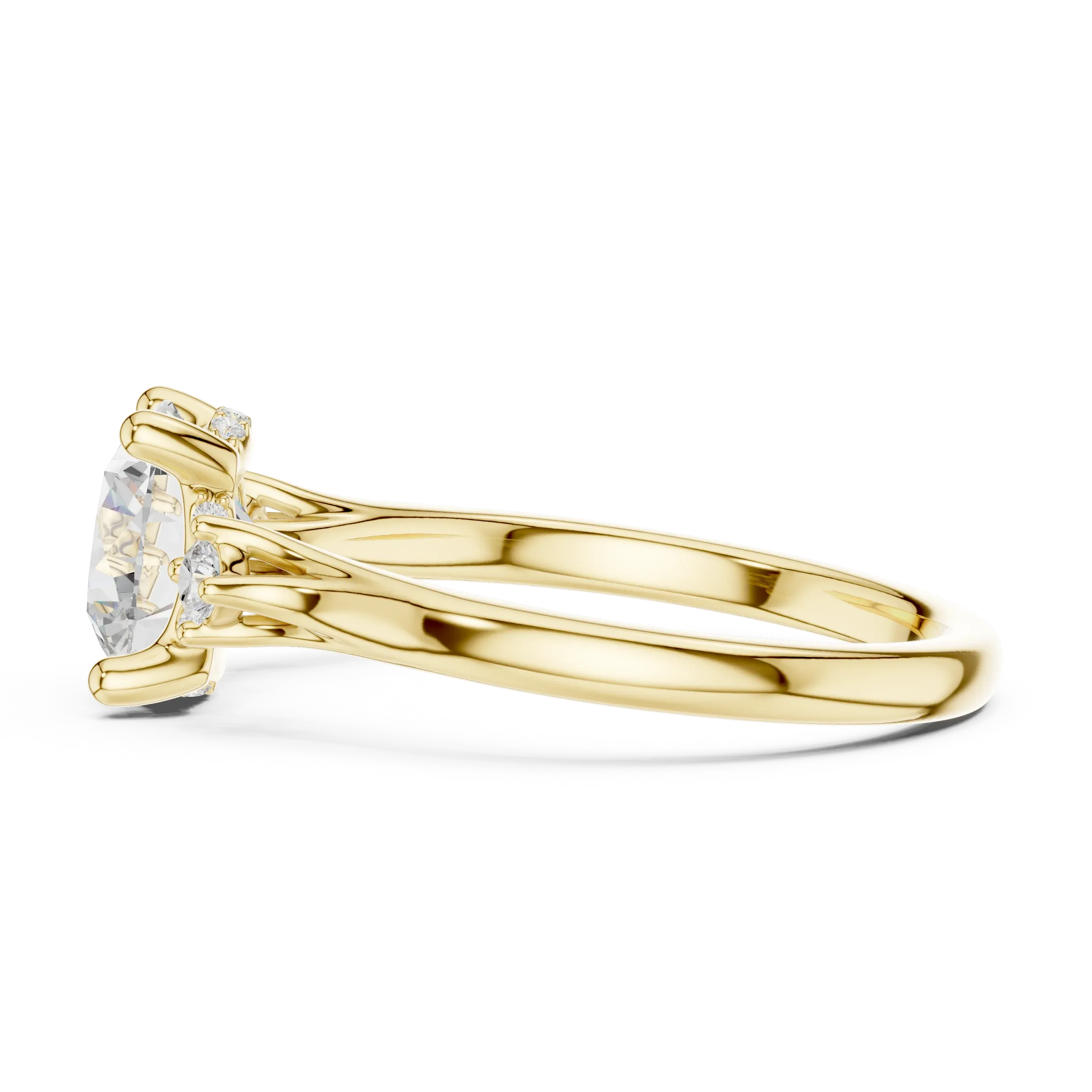 2.16 CT VVS D Color Round Cut Three Stone Diamond Engagement Ring
