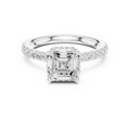 2.17 CT Asscher Cut Lab Grown Hidden Halo Pave Set 14K Gold Engagement Ring