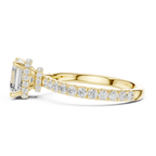 2.17 CT Asscher Cut Lab Grown Hidden Halo Pave Set 14K Gold Engagement Ring