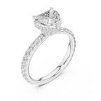 2.17 CT Heart Cut Lab Grown Hidden Halo Pave Set 14K Gold Engagement Ring