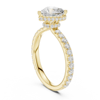 2.17 CT Heart Cut Lab Grown Hidden Halo Pave Set 14K Gold Engagement Ring