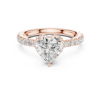 2.17 CT Heart Cut Lab Grown Hidden Halo Pave Set 14K Gold Engagement Ring