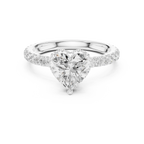 2.17 CT Heart Cut Lab Grown Hidden Halo Pave Set 14K Gold Engagement Ring