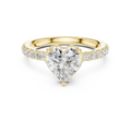 2.17 CT Heart Cut Lab Grown Hidden Halo Pave Set 14K Gold Engagement Ring