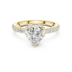 2.17 CT Heart Cut Lab Grown Hidden Halo Pave Set 14K Gold Engagement Ring