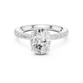 2.17 CT Oval Cut Lab Grown Hidden Halo Pave Set 14K Gold Engagement Ring
