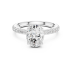 2.17 CT Oval Cut Lab Grown Hidden Halo Pave Set 14K Gold Engagement Ring