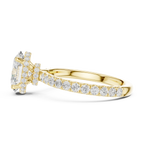 2.17 CT Oval Cut Lab Grown Hidden Halo Pave Set 14K Gold Engagement Ring