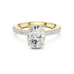 2.17 CT Oval Cut Lab Grown Hidden Halo Pave Set 14K Gold Engagement Ring