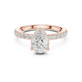2.17 CT Pear Cut Lab Grown Hidden Halo Pave Set 14K Gold Engagement Ring