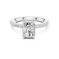 2.17 CT Radiant Cut Lab Grown Hidden Halo Pave Set 14K Gold Engagement Ring