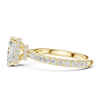 2.17 CT Radiant Cut Lab Grown Hidden Halo Pave Set 14K Gold Engagement Ring
