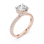 2.17 CT Round Cut Lab Grown Hidden Halo Pave Set 14K Gold Engagement Ring