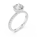 2.17 CT Round Cut Lab Grown Hidden Halo Pave Set 14K Gold Engagement Ring