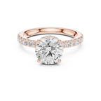 2.17 CT Round Cut Lab Grown Hidden Halo Pave Set 14K Gold Engagement Ring